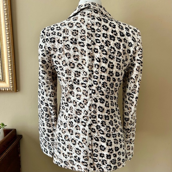 Joie Anilah Leopard Print Blazer One Button Linen Size 6 NWT - Picture 6 of 12
